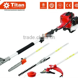 26 CC Petrol Long Reach Hedge Trimmer Pole Saw Strimmer Bush Cutter thumbnail-1