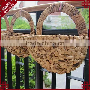 S&D Water Hyacinth Rattan Vertical Green Grow Wall Hanging Planter thumbnail-1