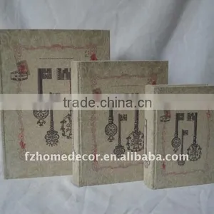 Linen Printing Storage Wooden Book Boxes thumbnail-1