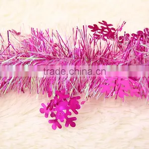 Christmas Tinsel With Snowflake/stage Decoration for Festival/christmas Wired Tinsel Garland thumbnail-3