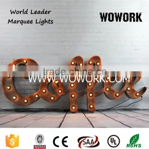 Waterproof Shopfront Logo Retro Bulb Metal Letters Sign Decorative Advertising Backdrop Lamp thumbnail-4
