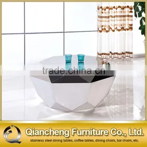 Diamond Shape Coffee Table With Stainless Frame thumbnail-1