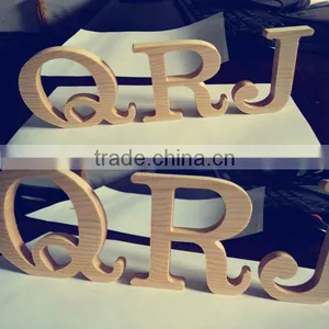Free Standing Wedding Props Wooden Lettter Words Unpainted Natural Pine Wood Coffee Shop Decoratiive Wooden Crafts Word thumbnail-1
