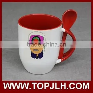 Unique Sublimation Double Color Special Coffee Mug With Spoon for Sale thumbnail-6