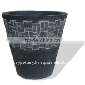 Light Concrete With Stone Planter thumbnail-1