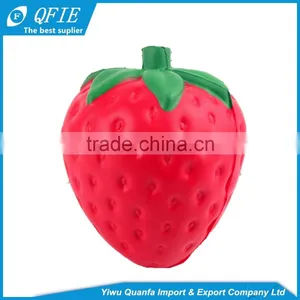 Promotional 11.5CM PU Foam Big Strawberry Kawaii Jumbo Squishy Slow Rising Toy for Kids thumbnail-1