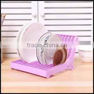 High Quality Mix Color Plastic Round Dish Drying Rack Plate Drying Shelf Dish Stand Wholesale thumbnail-1