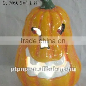 Halloween Ceramic Pumkin Skull With LED Light thumbnail-1