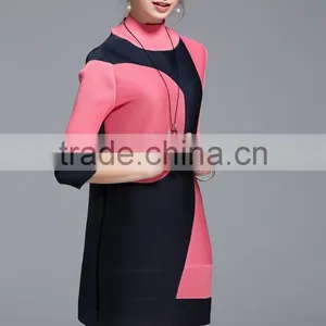 Women Creased 3/4 Sleeve Printing High Elastic Dresses Wholesale thumbnail-6
