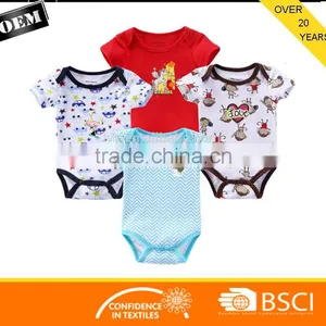 Newborn Clothes Short Sleeve Infant Product Cotton Baby Romper With Printing thumbnail-1