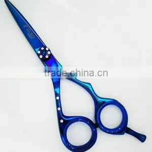 Hairdressing Scissors Blue Titanium thumbnail-1