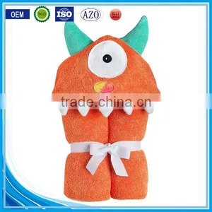 Trade Assurance Applique Animal Baby Hooded Towel Fabric Cotton/custom Terry Baby Towel With Hood for Bath thumbnail-1
