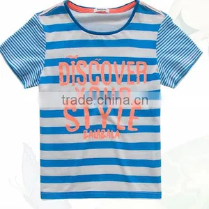 Wholesale Oem Fashion Design Stripe Boys T-shirt thumbnail-2