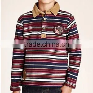 BOYS STRIPED RUGBY POLO T SHIRT thumbnail-1