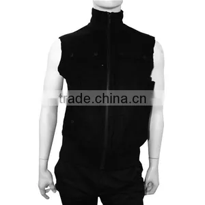 2014-2015 Men Leather Biker Vest Leather Vest Cooling thumbnail-2
