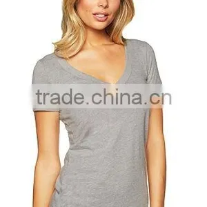 Next Level Apparel Ladies' CVC V-Neck Tee - Made From 60% Cotton, 40% Polyester Jersey and Comes With Your Logo. thumbnail-2