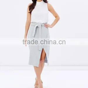 Latest Designs Ladies Slitted Front Short Skirt thumbnail-6