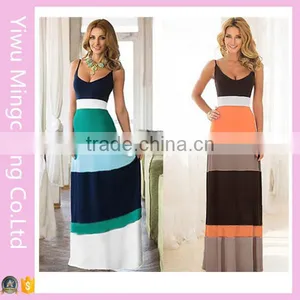Walson Hot Sell Women Summer Dress Cotton Spaghetti Strap Slip Tube Slit Dress 2016 Summer Maxi Dress thumbnail-6