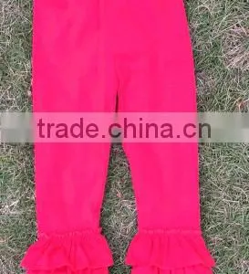 2015 Girls Ruffle Leggings Solid Colors Kids Cotton Pants Wholesale Girls Triple Ruffle Pants thumbnail-3