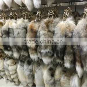 Wholesale Fox Tail Large Fox Tail Ornament Fox Fur Bag Pendant Car Key Chain Buckle Gift thumbnail-1