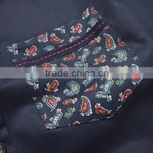 100% Cotton Latest Fashion Dress Pasiley Pocket Men Shirt thumbnail-2