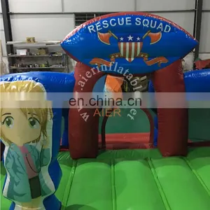Factory Customized New Inflatable Firetruck Playground for Sale thumbnail-3
