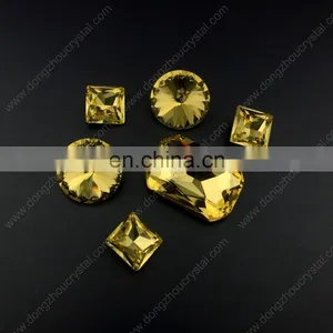 Light Topaz Round Shape Crystal Stones for Jewelry thumbnail-2