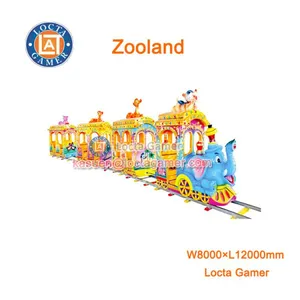 Zhongshan Amusement Theme Park Equipment Electric Train Rail Train Zooland Elephant Outdoor Playground, Kiddie Rides thumbnail-1