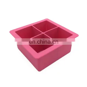 Practical Silicone Ice Cube Box and Mold With Square Shape and 4 Plaid for Cake in Summer thumbnail-2