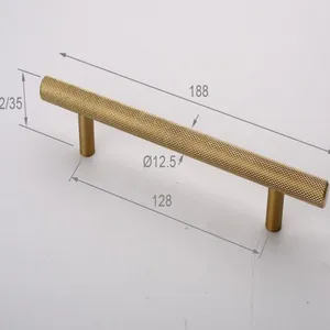 Filta Hardware Furniture New Design Hot Sale Cabinet Drawer Knurling T Bar Pull Handle 6061 thumbnail-1