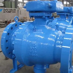 API6D Cast Steel Body WCB or CF8 Flange Trunnion Ball Valve thumbnail-3