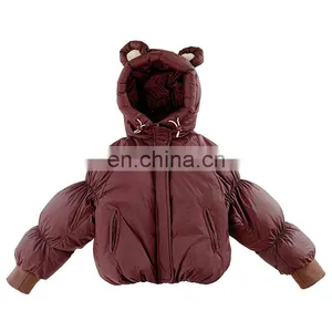 6360/ Bear Ear Winter Outdoor Hooded Kids Coat Cartoon Cute Causal Clothing thumbnail-1