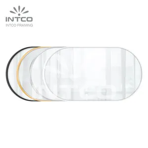 Aluminum Frame Wall Mirror, Pill Shaped Wall Mirror, Metal Frame Bathroom Mirror thumbnail-4
