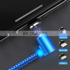 2020 New Design 3A Magnetic USB Data Charger Cable Line Type-C Android IOS Fast Charging 3in1 USB Cable Cell Phone Charger Cable thumbnail-3