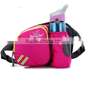 Lumbar Waist Pack - Running Bag Belt With Water Bottle Holder - Waterproof Fanny Pack With Reflective Tabs thumbnail-1