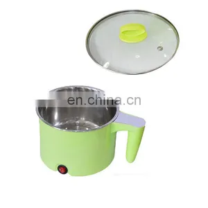 Portable Stainless Steel 220v 400w 1.5L Mini Electric Noodle Cooker Cooking Pot With Glass Lid thumbnail-2