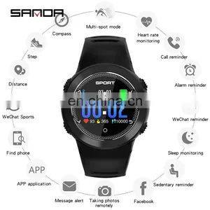 SANDA HZ181Man Smart Sports Watches Digital Call Message Reminder Fitness Tracker Back Light Wristwatch thumbnail-5