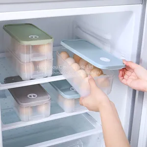 Plastic Egg Storage Container for Fridge Organization Storage Containers Transparent Box Egg Holder Bin With Lid Stackable Tray Holds 10/20 Eggs thumbnail-1