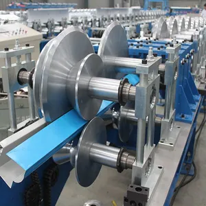 GI PPGI Color Steel Gutter Profile Roll Forming Machine Manufacture Equipments thumbnail-3