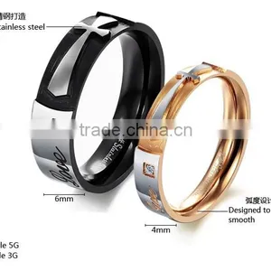 Stainless Steel Jewelry Mixed Batch Factory Direct Selling Couple Rings Black Rose Gold Small MOQ thumbnail-4