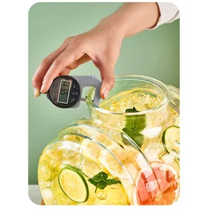 Premium Stylish Large-Capacity Glass Juice Can Dispenser - Big Jar w/ Integrated Spigot & Wooden Base, Great for Home Parties & Daily Use thumbnail-3