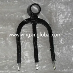 30020114 Round Hole Eye Three Tines Steel Forged Digging Fork-hoe Garden Fork Rake thumbnail-1