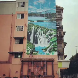 Hand - Painted Wall Paintings on Baskets in Jiexi, Jieyang; Exterior Wall Paint for Hand - Painted Walls; Colorful Graffiti on High - Altitude Cooling Towers and Chimneys in Power Plants thumbnail-5