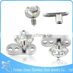 Body Piercing Jewelry Titanium Crystal Dermal Anchor Piercing Jewelry thumbnail-2