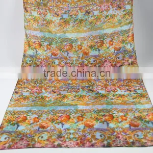 Silk Fabric Chiffon Silk Scarf Digital Floral Decent Printed Fashionable Scarf thumbnail-3