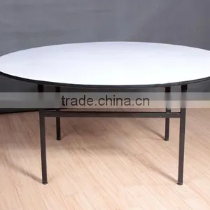 Plywood Round White Restaurant Buffet Table thumbnail-2