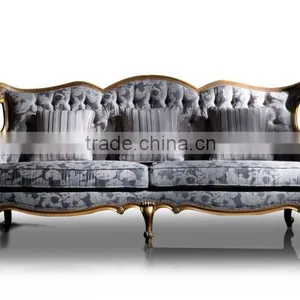 Classic Hand Carved Living Room Furniture Antique Sectional Sofa Set With Gold Foil A15360 thumbnail-3