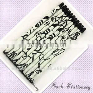 7' HB Black Wooden Pencils With Eraser Top thumbnail-1