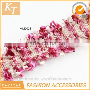 Adorable Style Pink Color Lace Trim for Young Lady Dress thumbnail-1