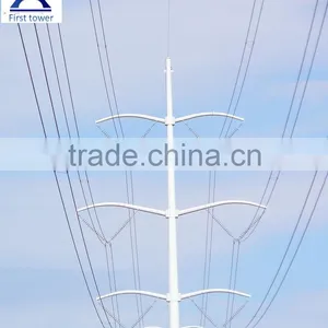 Hot-dip-galvanized Electrical Line Tubular Steel Pole Tower thumbnail-6